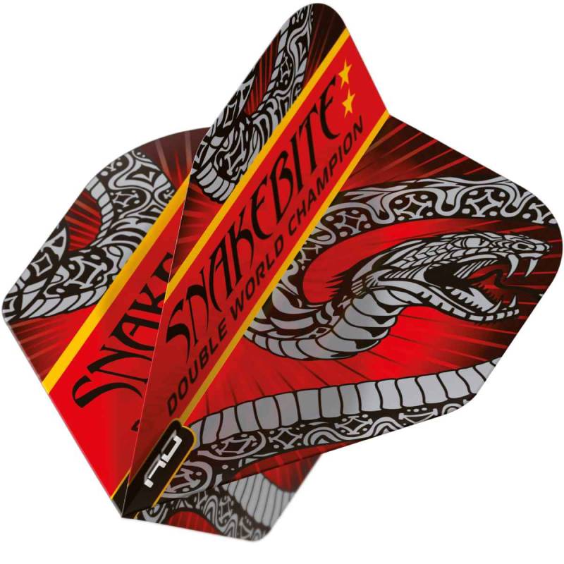 Peter Wright Snakebite Double World Champion Hardcore Standard Black & Red Dart Flights